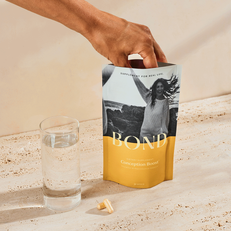 BOND Conception Boost bottle and capsules close-up