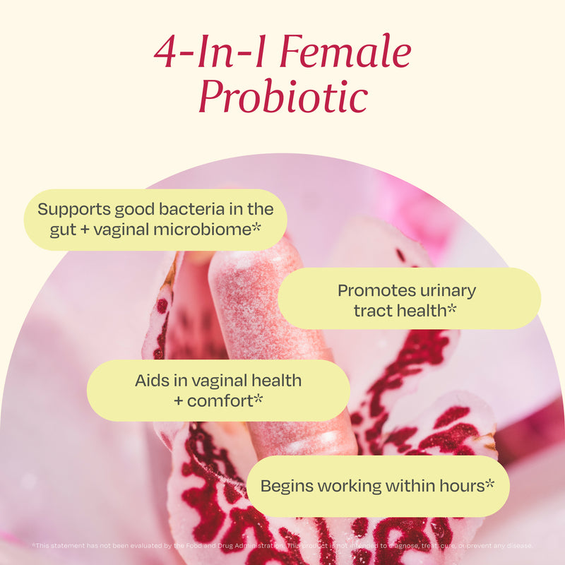 BOND 4-in-1 Female Probiotic capsules and bottle packaging